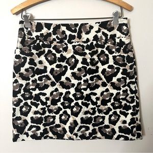 Loft Leopard Print Skirt Size 2P